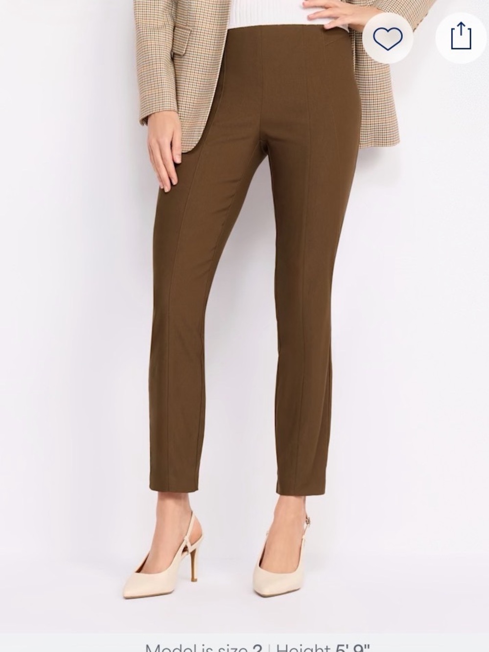 Women's Slim Cropped Pants - Brown